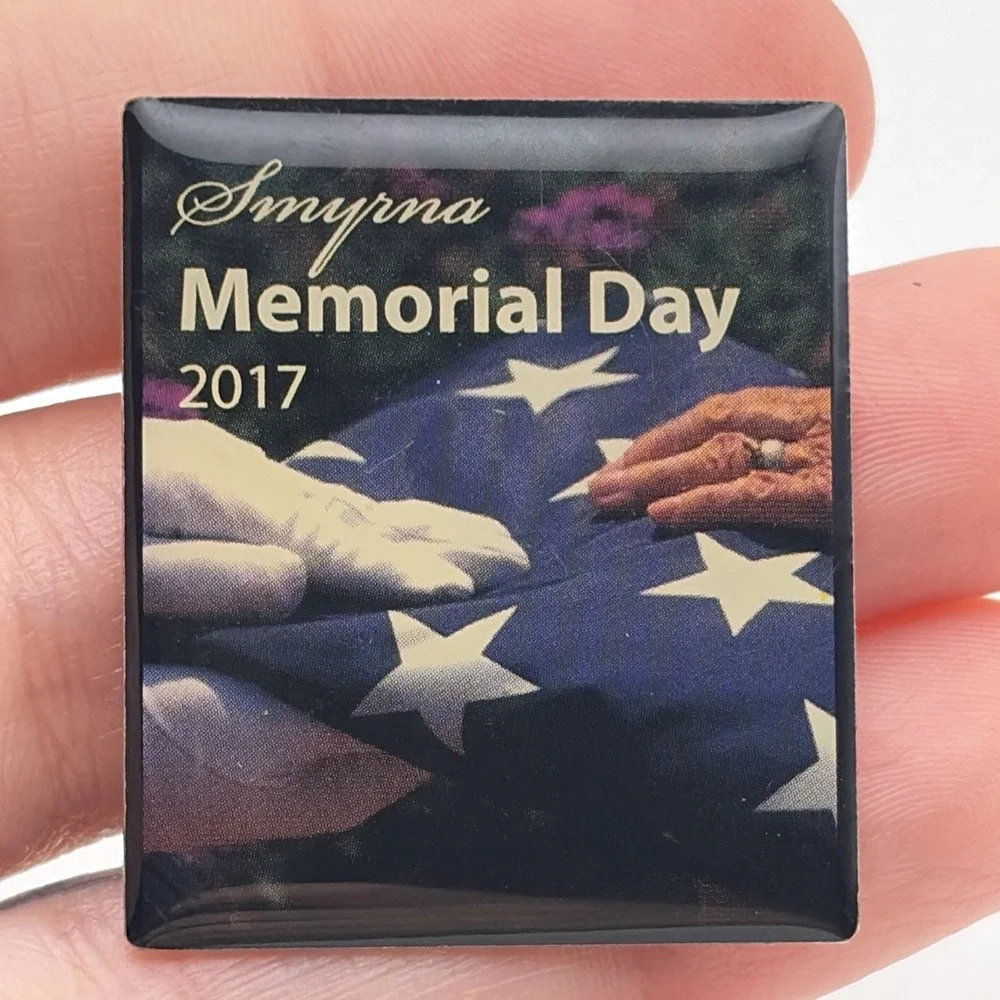 2017 Smyrna Memorial Day Military Lapel Hat Pin American Flag Collectible